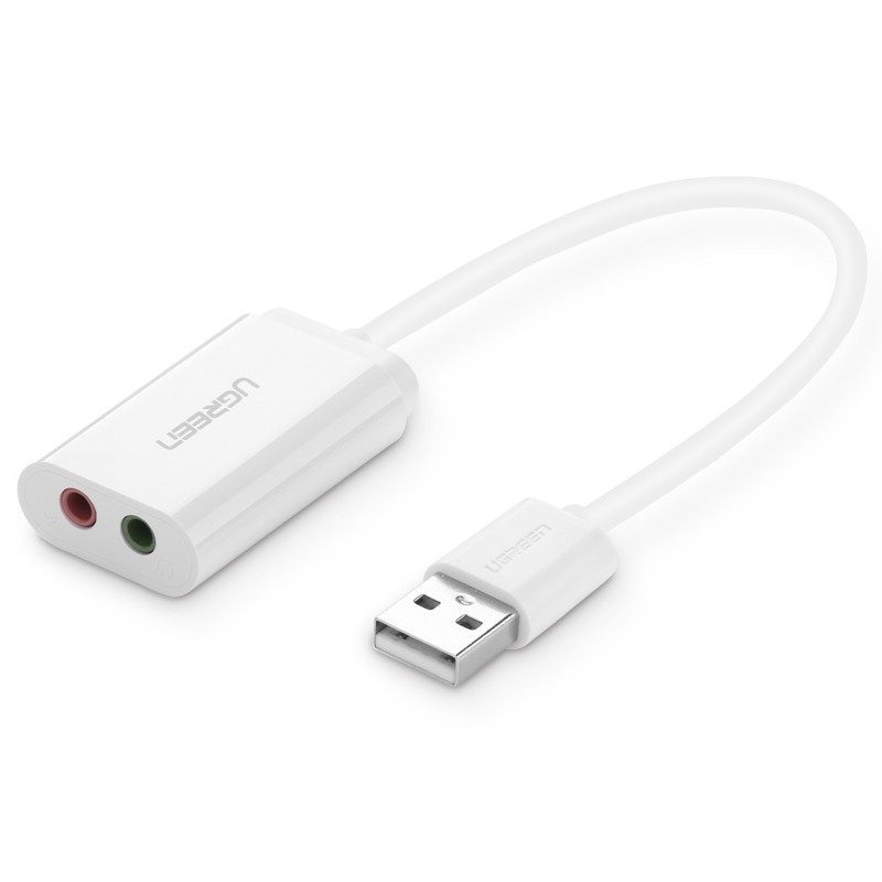 绿联 USB外置声卡,USB转音频接口+麦克风