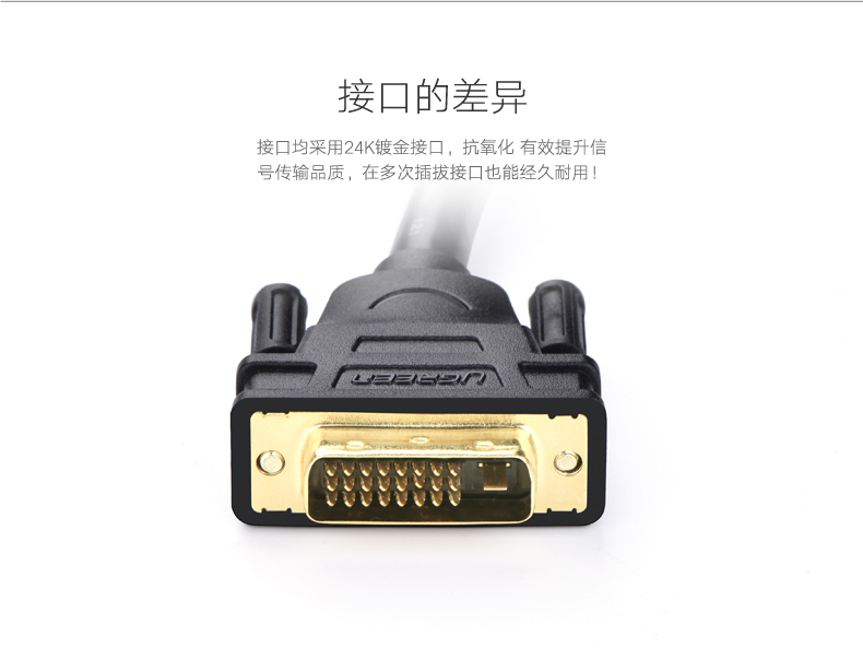 绿联DVI视频线，24+1双通道高清DVI转接线