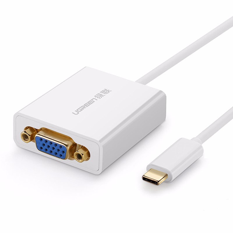 绿联usb type-c转vga转换器苹果MacBook连接电视1080P
