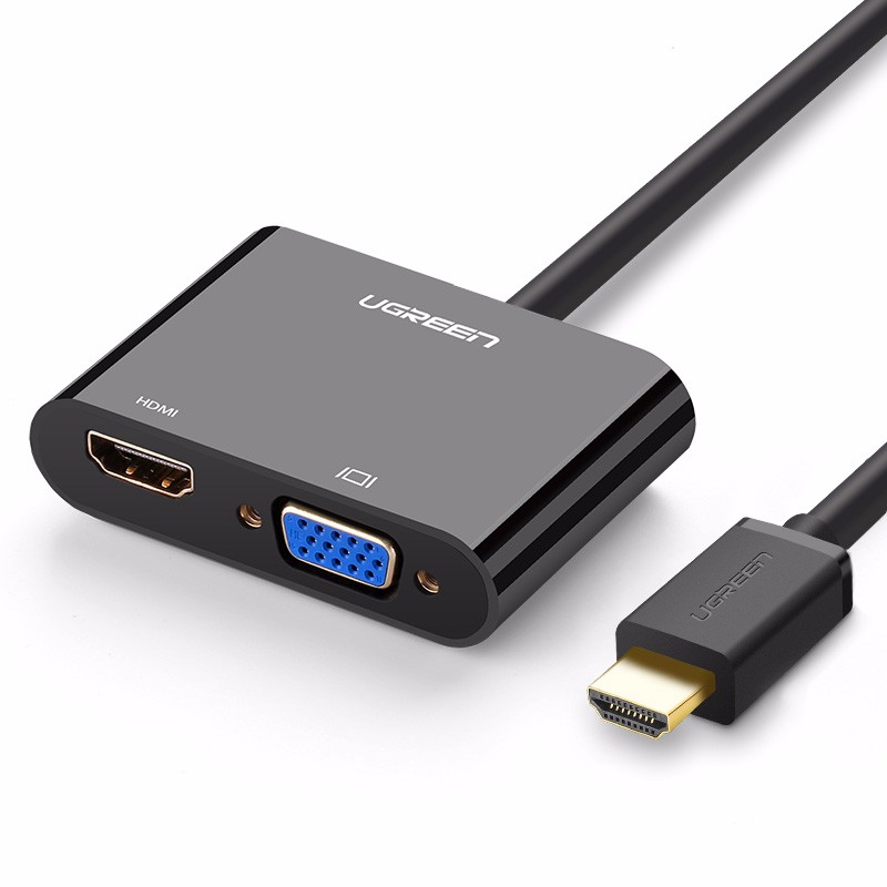 绿联HDMI转HDMI+VGA转换器