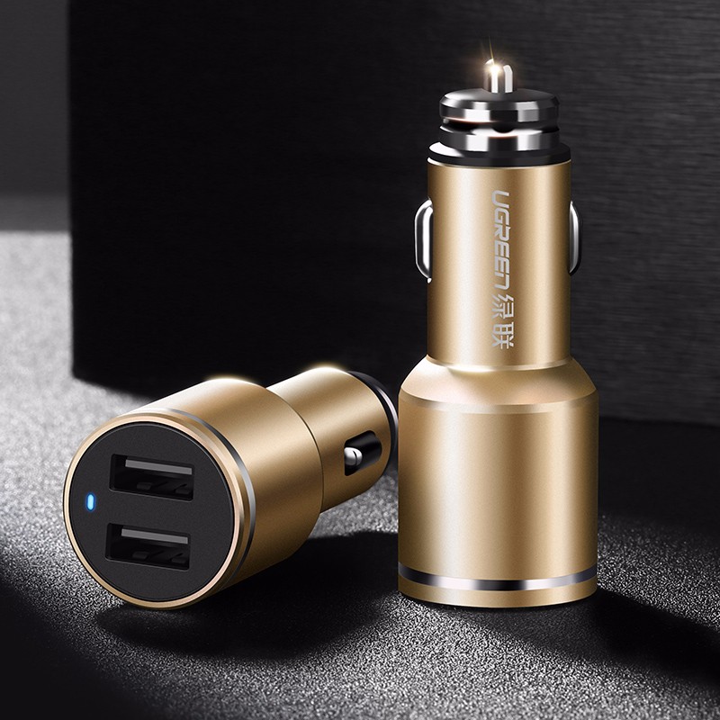 绿联车载充电器,双口QC3.0快充