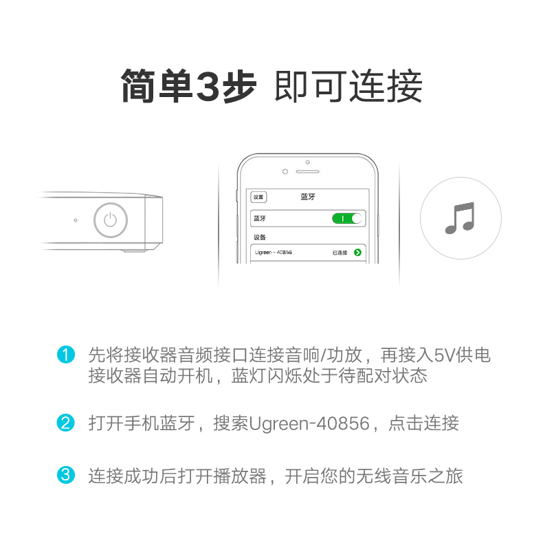 绿联蓝牙接收器，无损hifi高保真aptX编码光纤同轴