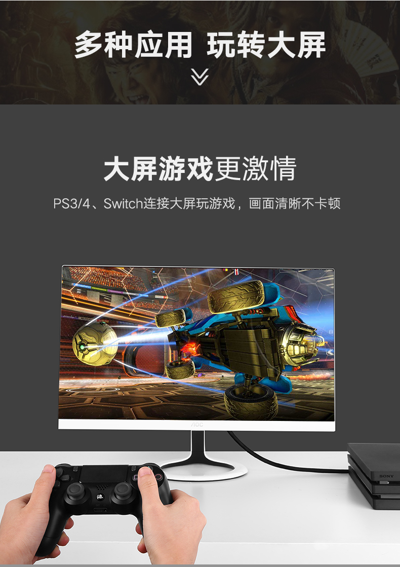 绿联hdmi转dvi线，电脑电视1080P双向互转高清线