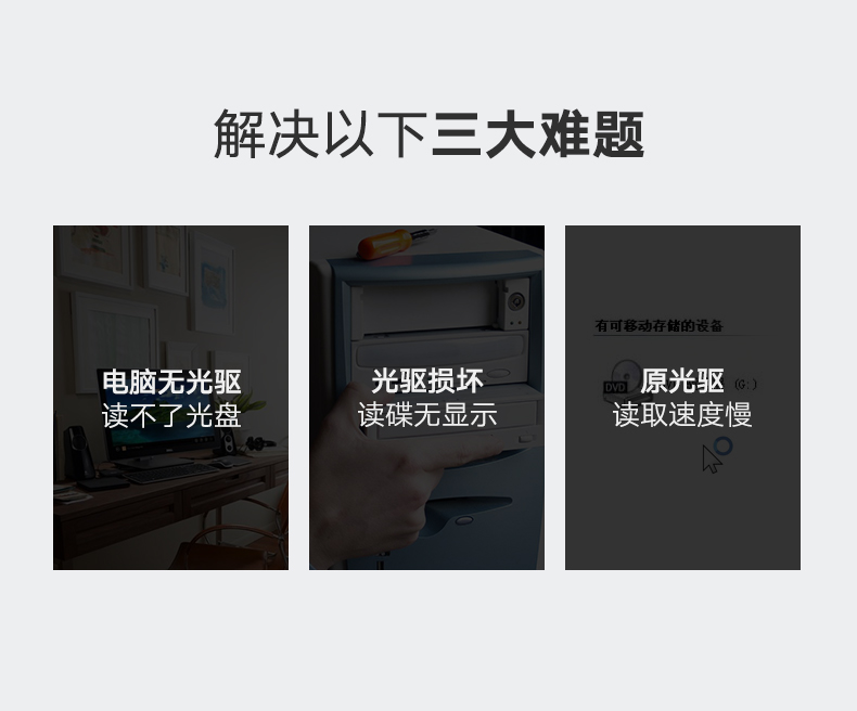 绿联USB外置光驱，外置台式笔记本电脑CD光盘刻录机