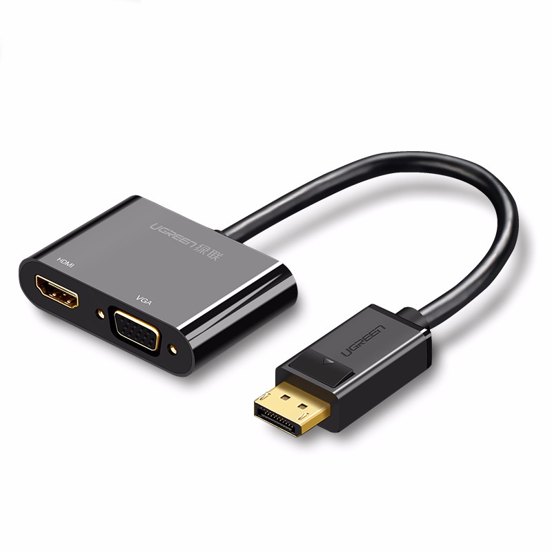 绿联DP转HDMI/VGA转换器,Displayport接电视投影仪4K高清转换器