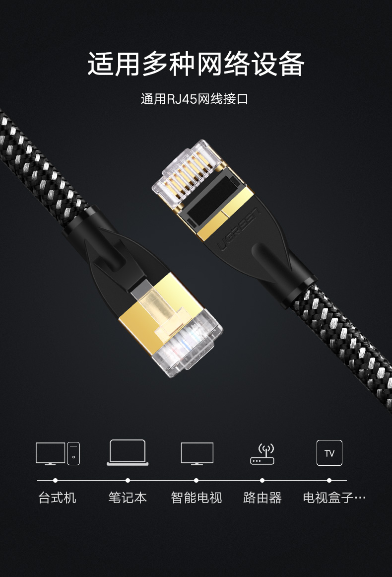 绿联六类千兆网线，6类纯铜电脑网络宽带千兆线