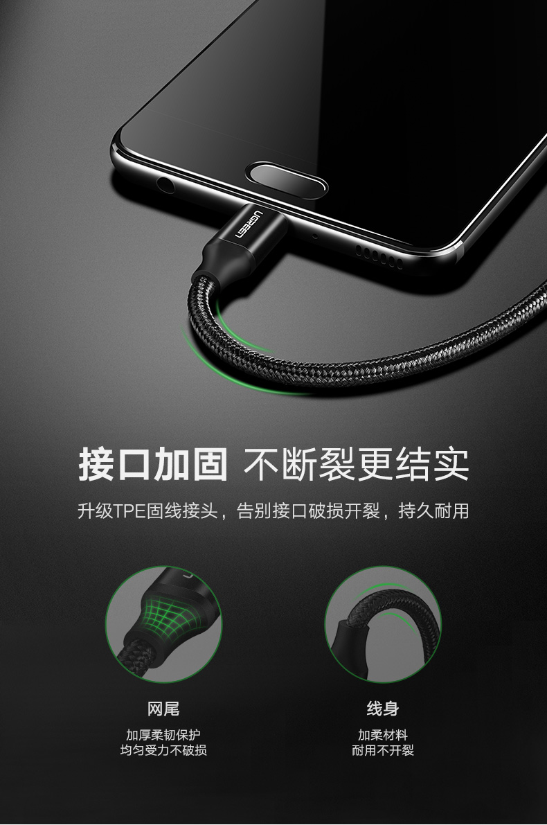 绿联5A快充数据线，华为Type-C超级快充充电线
