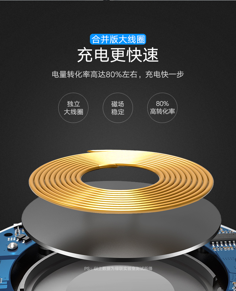 绿联7.5W无线充电器，苹果iphone8/X小米mix2s定频快充