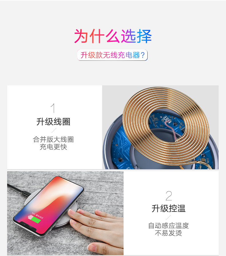 绿联iPhone8无线充电器，苹果X三星s9小米mix2s通用