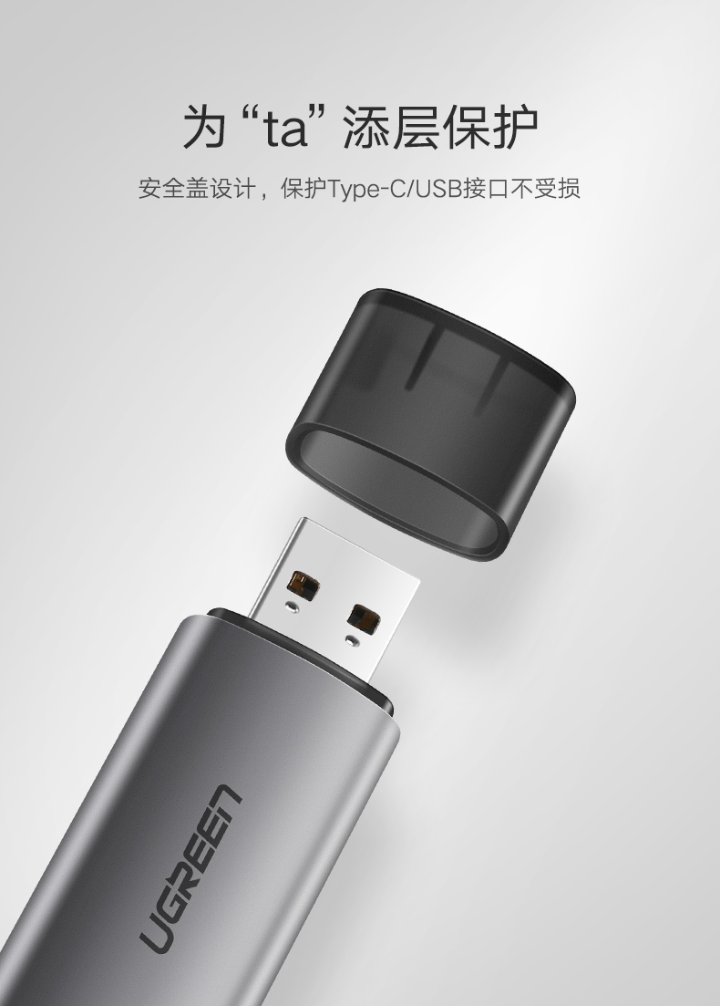 绿联手机电脑两用读卡器，相机SD卡手机TF卡同时读取