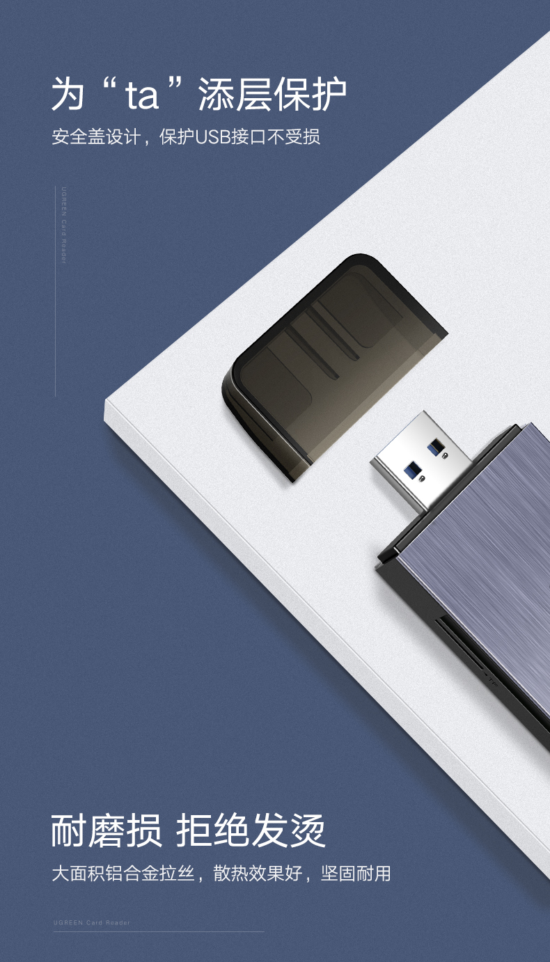 绿联usb3.0多合一读卡器，手机单反相机SDTFMS卡读卡器