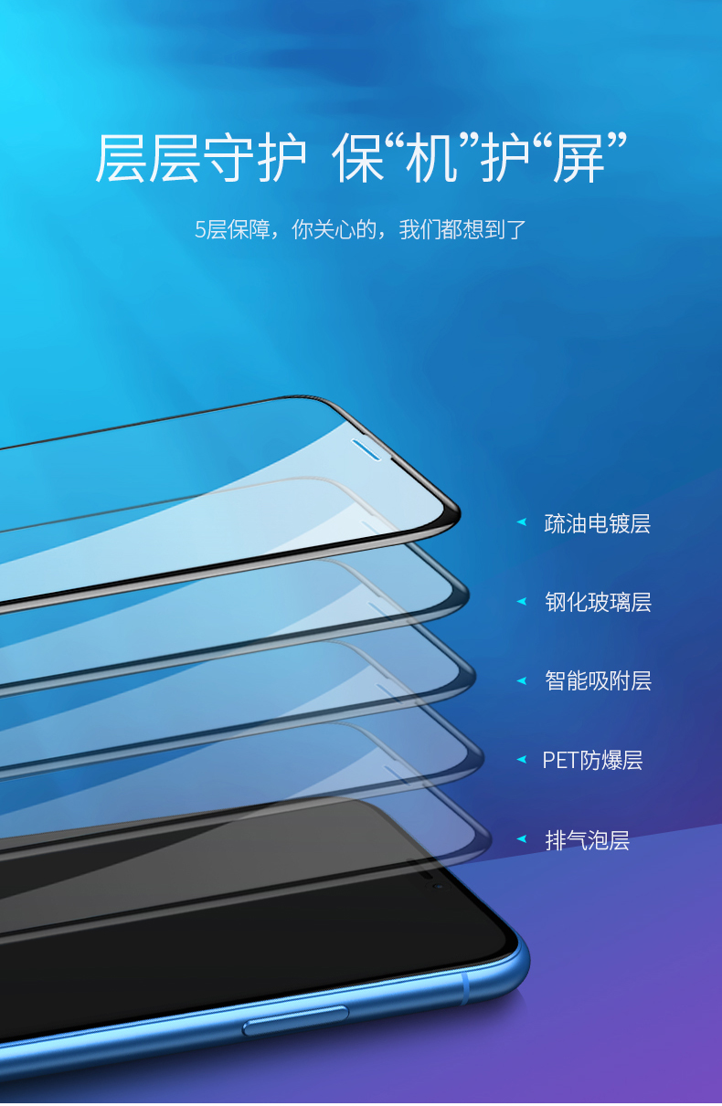 UGREEN绿联-品质新体验,数码选绿联 绿联iPhone xr钢化膜,9D全屏蓝光防爆手机贴膜