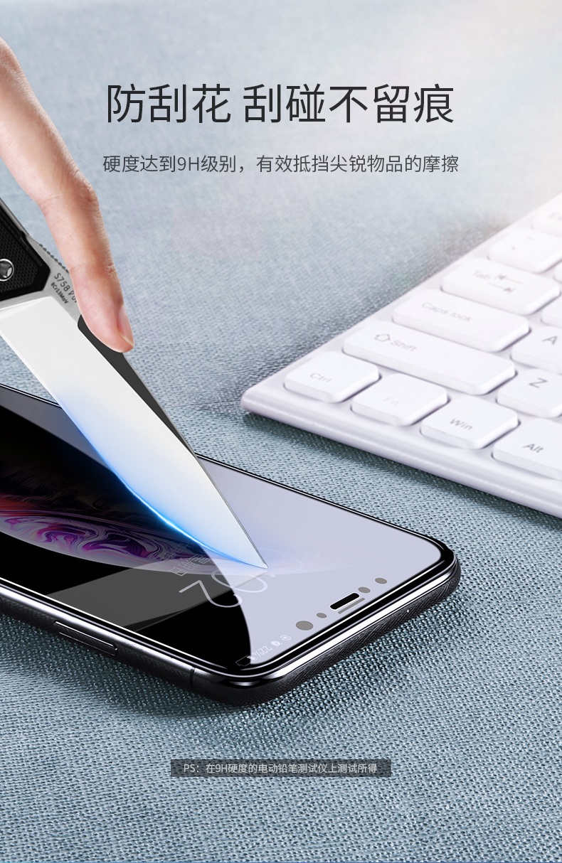 绿联iPhone x/xs/max防窥钢化膜