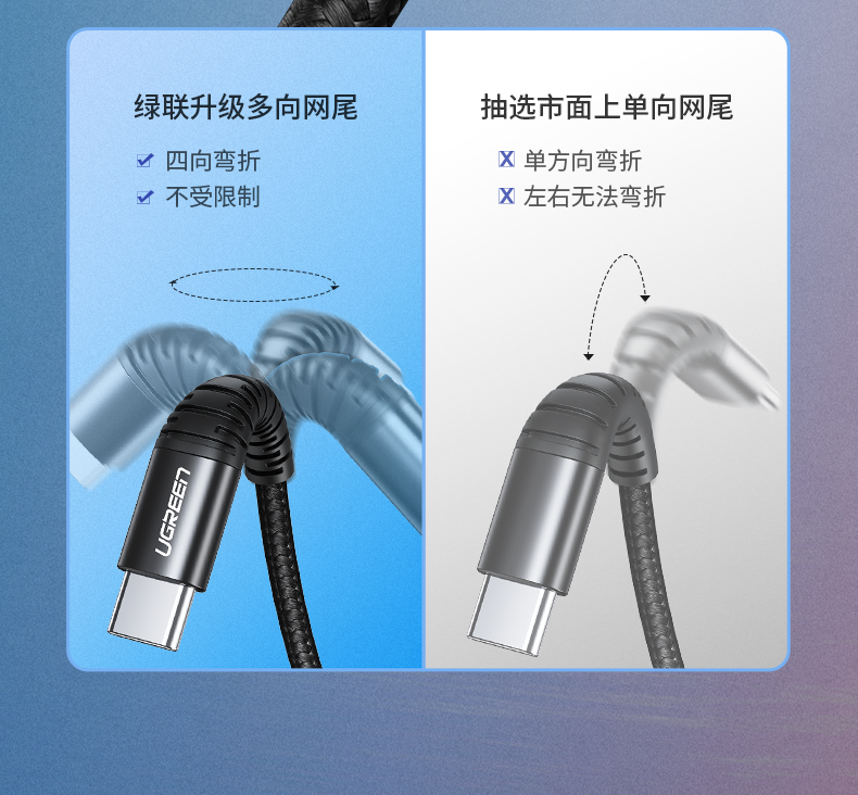绿联抗弯折Type-C数据线