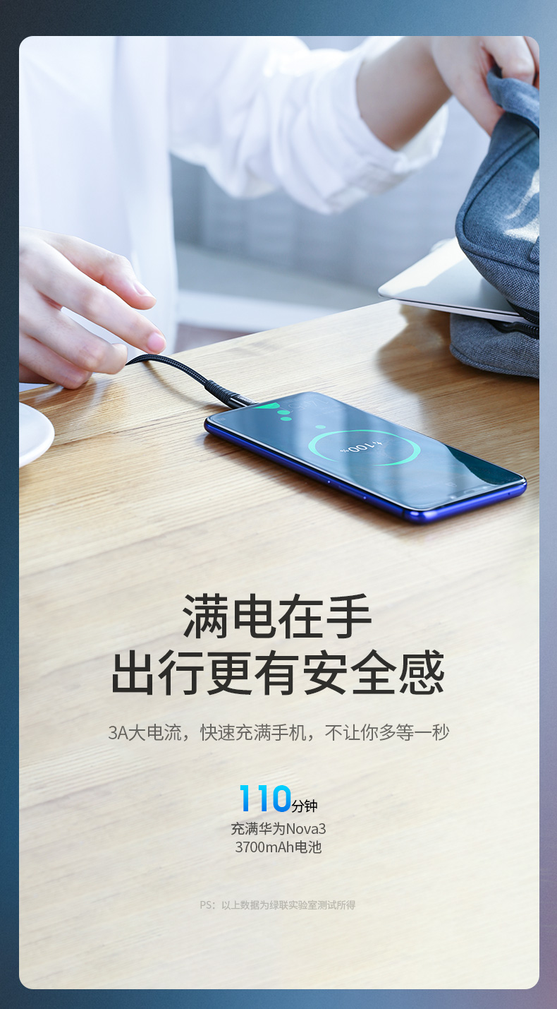绿联抗弯折Type-C数据线