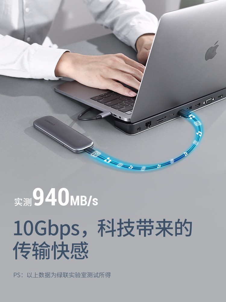 绿联USB转HDMI+VGA+网卡+HUB+读卡器多功能显卡转换器