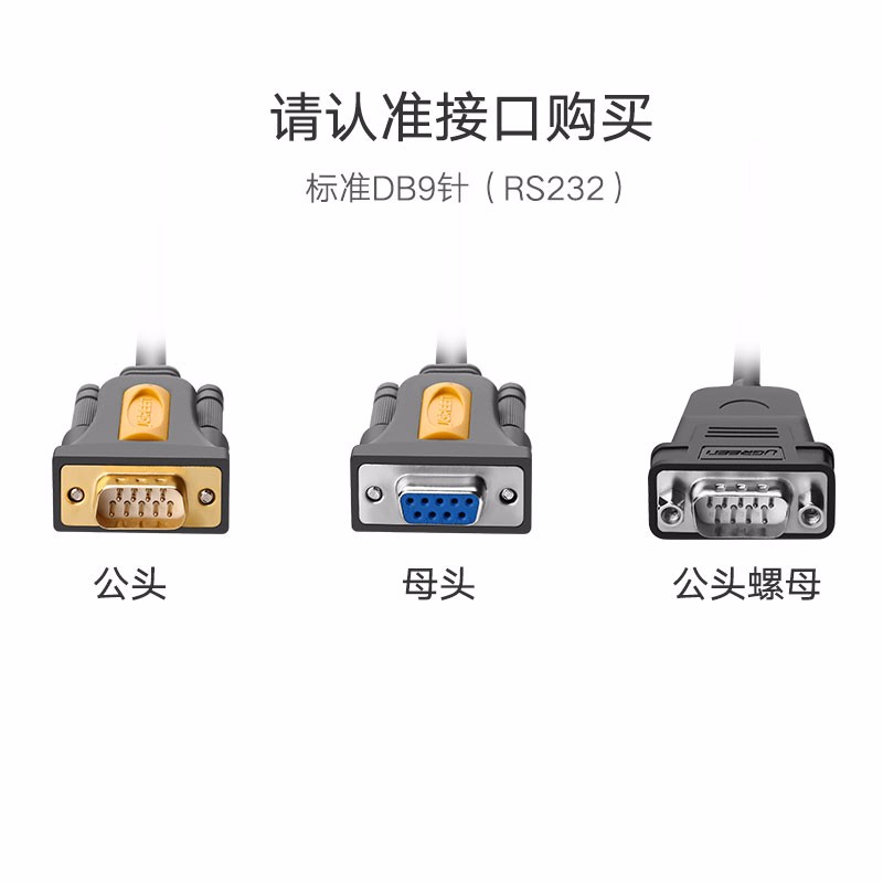 绿联USB转RS232,DB9串口打印线