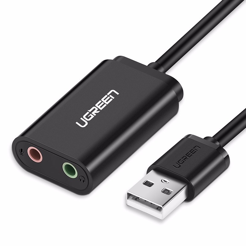 绿联 USB外置声卡,USB转音频接口+麦克风