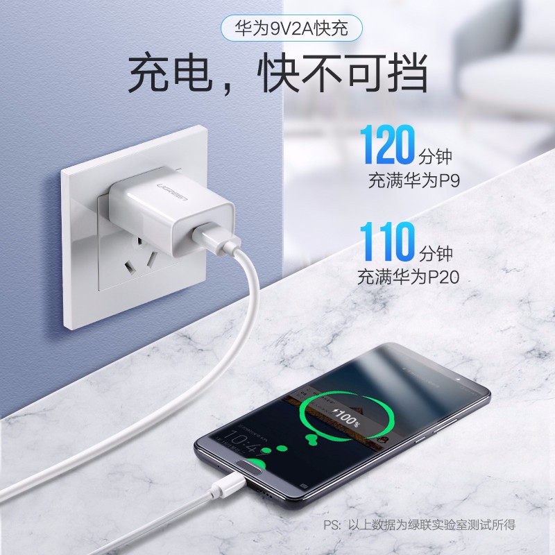 绿联超级快充充电器，5A电流支持华为SCP快充