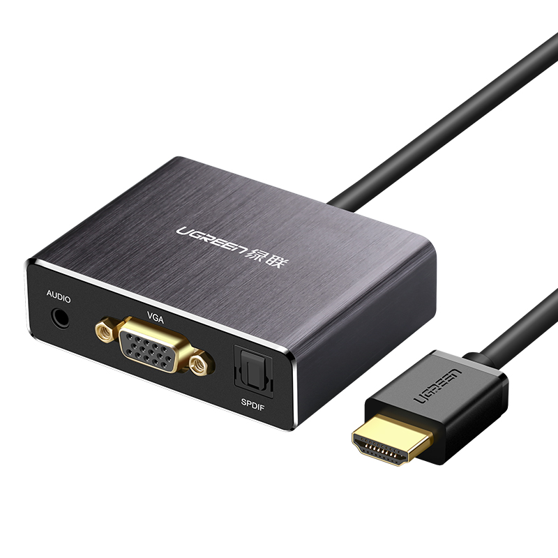 绿联hdmi音频分离器，hdmi转VGA+3.5mm转换器