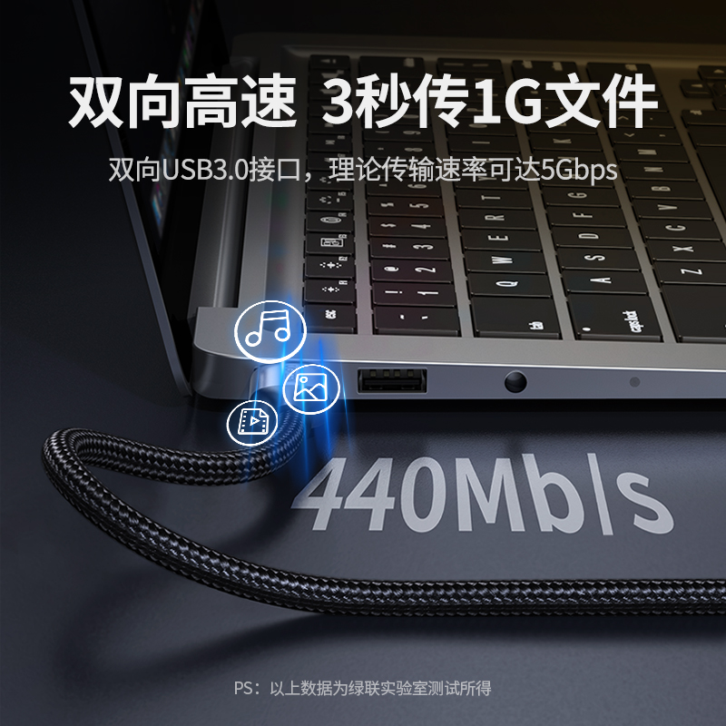 绿联USB3.0公对公数据线