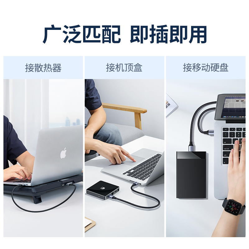 绿联USB3.0公对公数据线