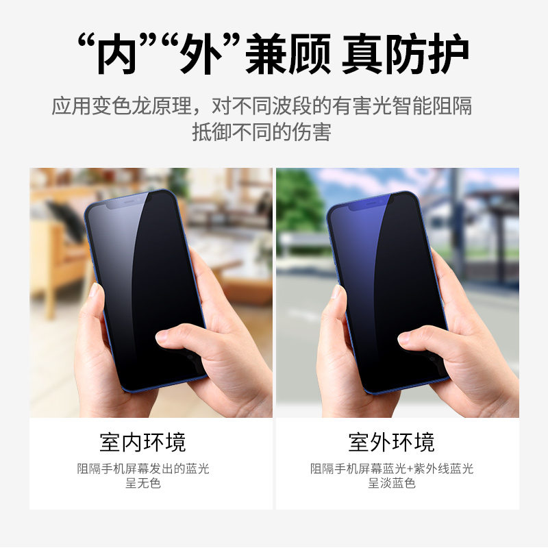 绿联iPhone12防蓝光钢化膜