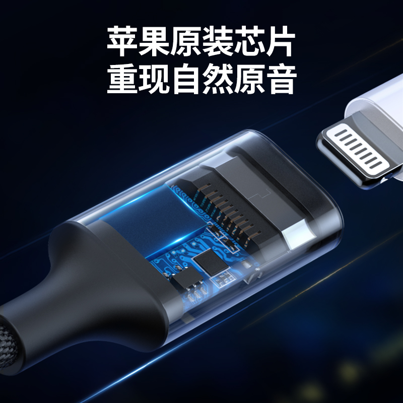 绿联usb转Lightning苹果耳机转换器