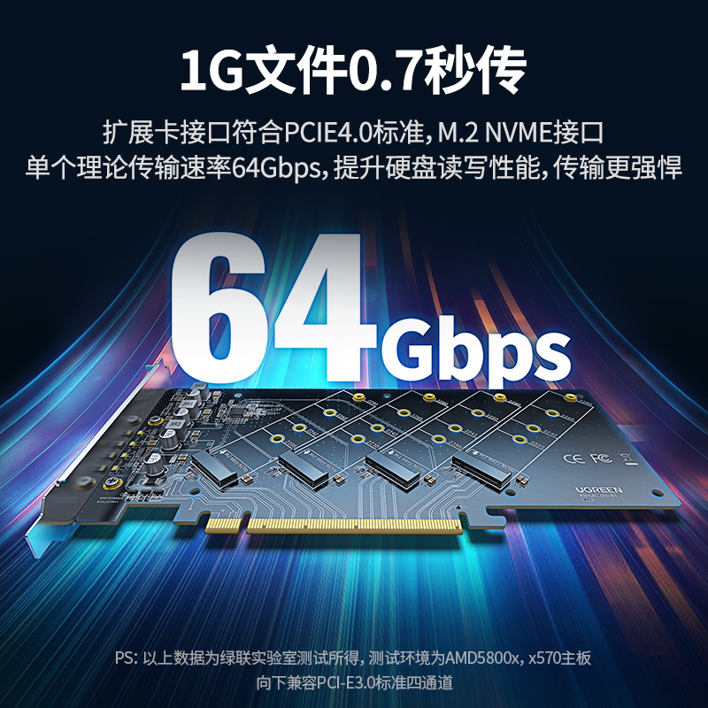 绿联PCI-e转M2硬盘扩展卡