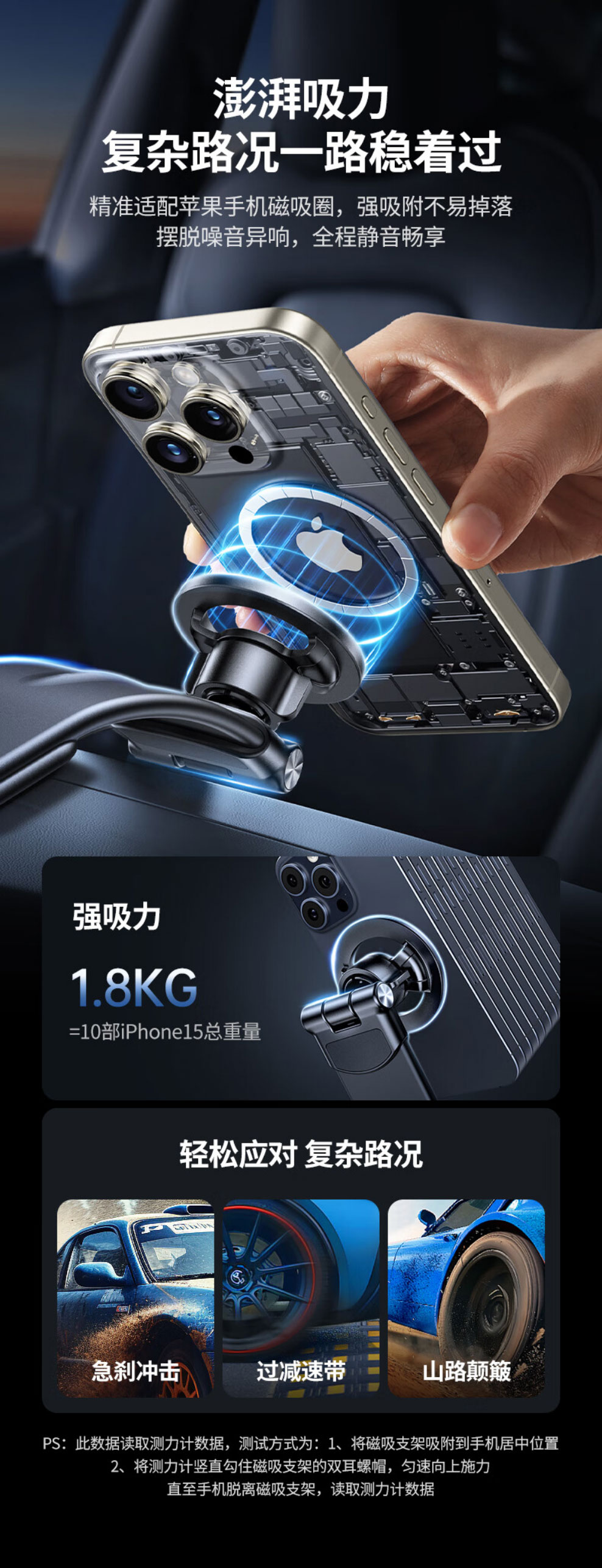 绿联LP853车载手机支架，360°翻折设计，MagSafe磁吸