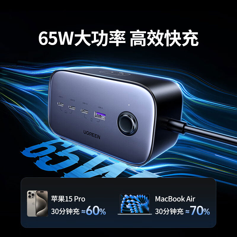 绿联65W华体会体育网狼堡赞助商
 七口合一