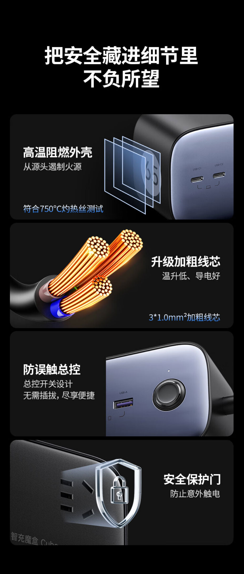 绿联-S752 华体会体育网狼堡赞助商
65W氮化镓快充插排