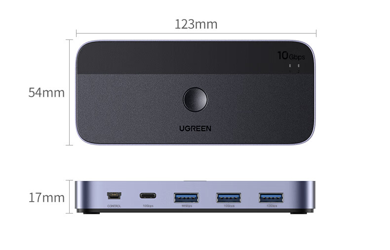 绿联USB3.2共享切换器 二进四出双电脑共享USB设备CM691