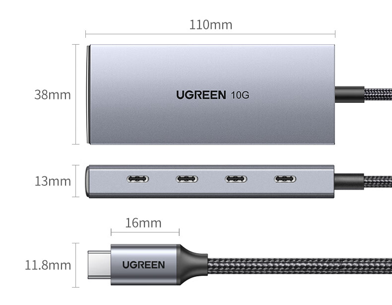 UGREEN-绿联-Type-C 四口集线器-CM480