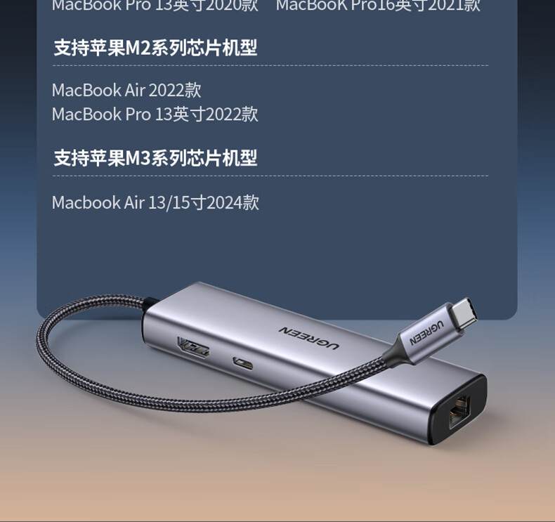 UGREEN CM512扩展坞细节特写，展示铝合金外壳和接口设计