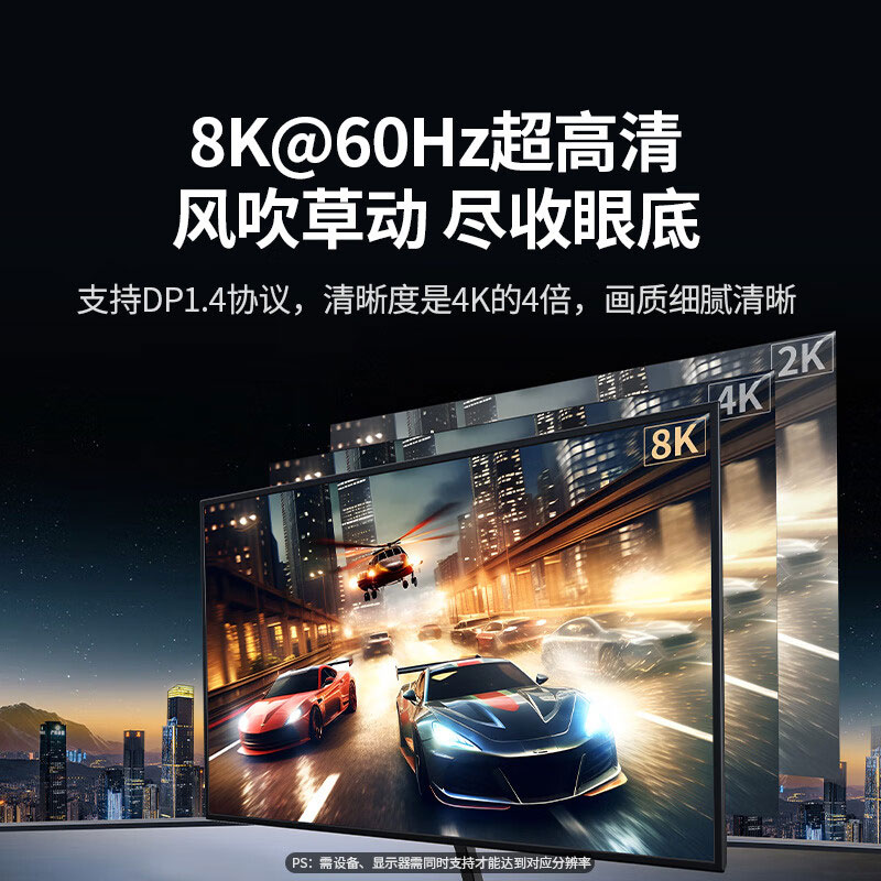 绿联Type-C转DP1.4投屏线8K款
