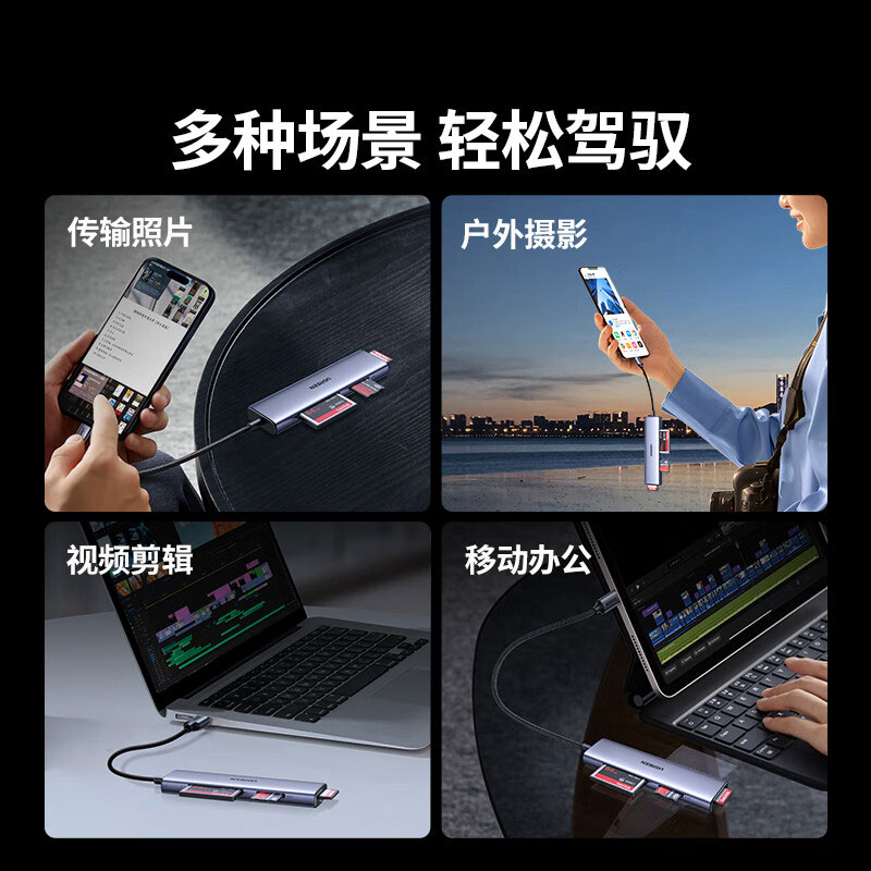 绿联USB-C 四合一读卡器