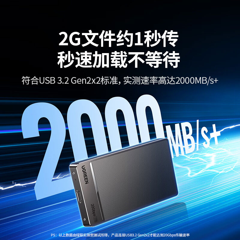 绿联高速传输移动固态硬盘 1TB