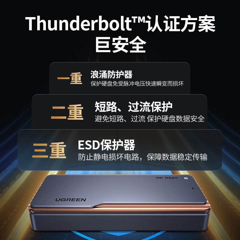 绿联USB4固态硬盘盒 40Gbps
