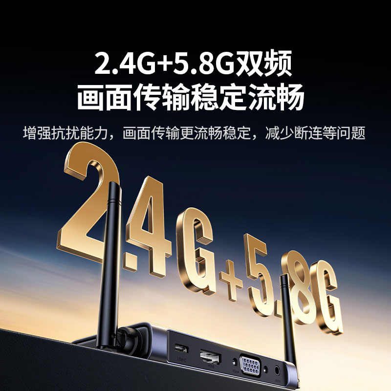 绿联USB+Type-C双接口 企业级无线投屏器