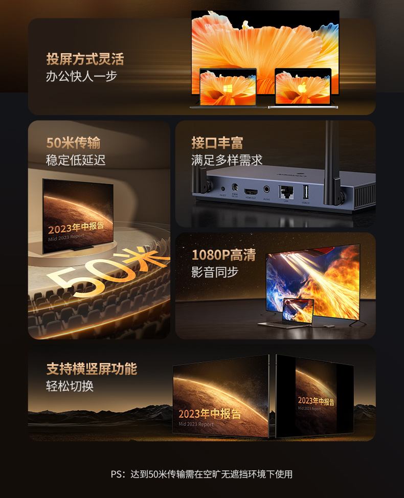 UGREEN企业级投屏器 50米传输 教学会议适用