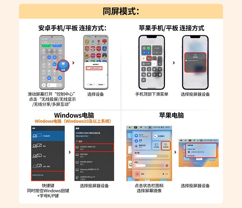 绿联CM658-15674 电脑投屏 操作简单