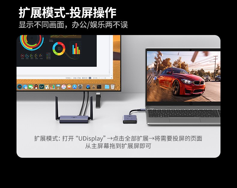 UGREEN 无线投屏器 合金外壳 散热性好