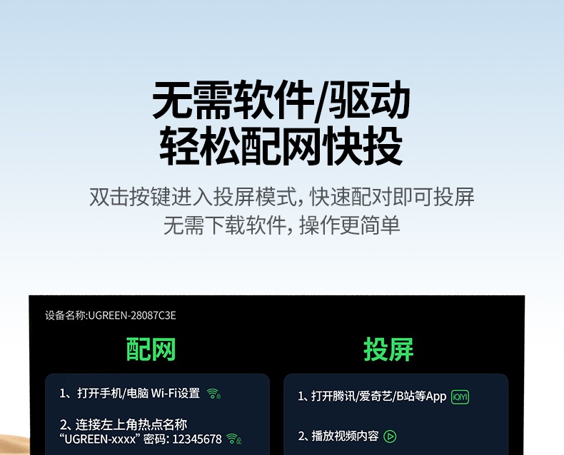 绿联P503 4K/30Hz高清分辨率