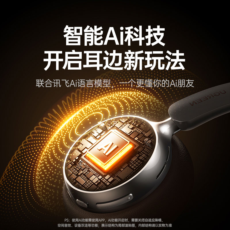 绿联Retro3复古头戴式主动降噪耳机