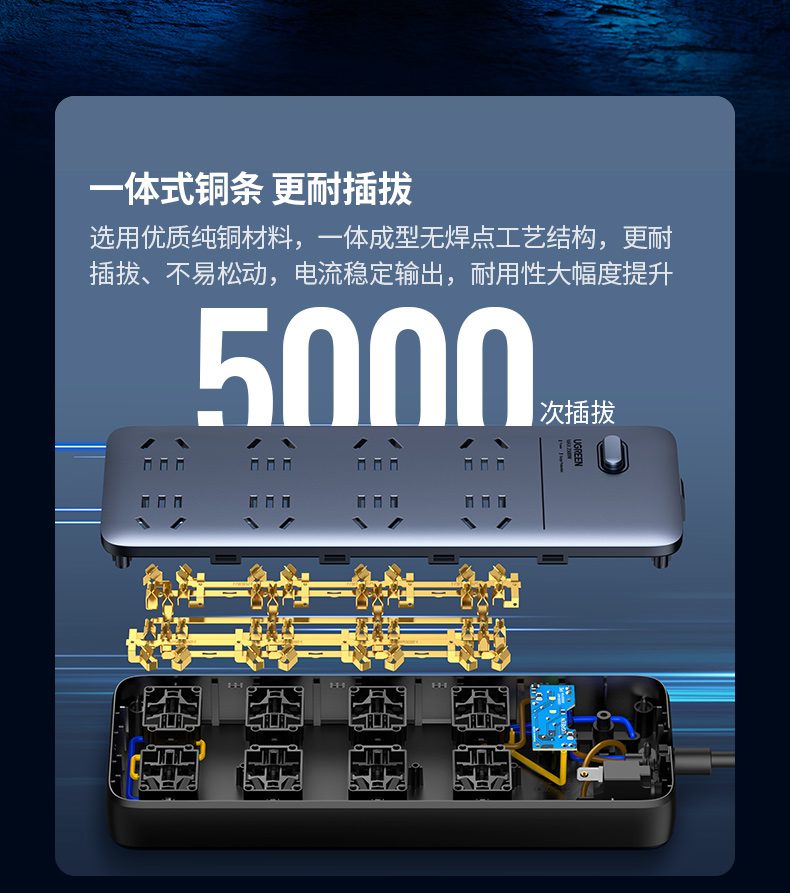 绿联CD301 加粗1.0mm²铜线芯 低发热