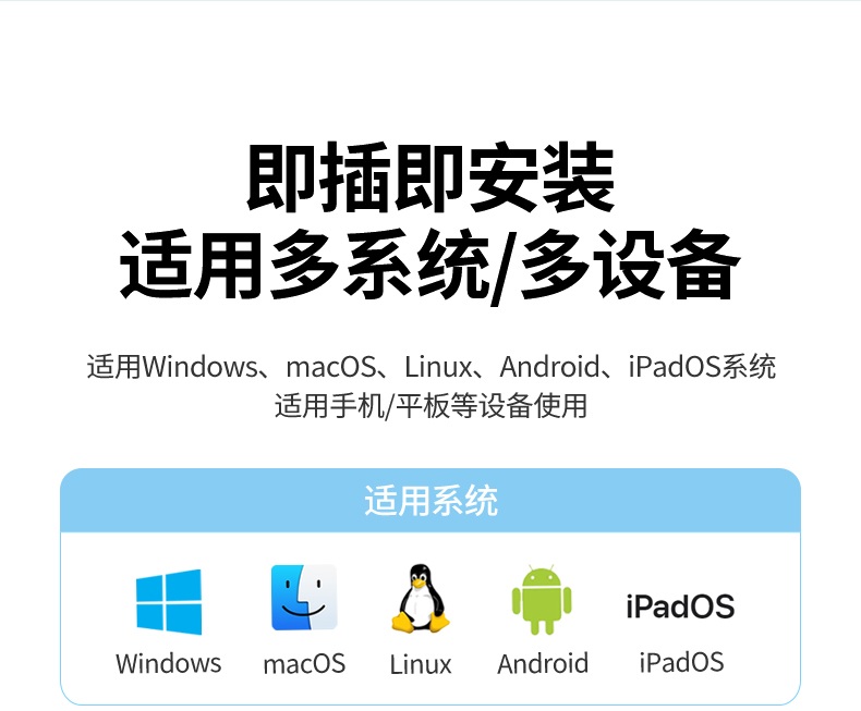绿联CM650-15636 支持Windows/macOS/Linux 全平台兼容