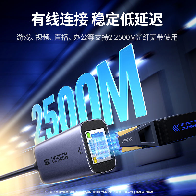 绿联Type-C转2.5G有线网卡 Type-C转RJ45外置网卡