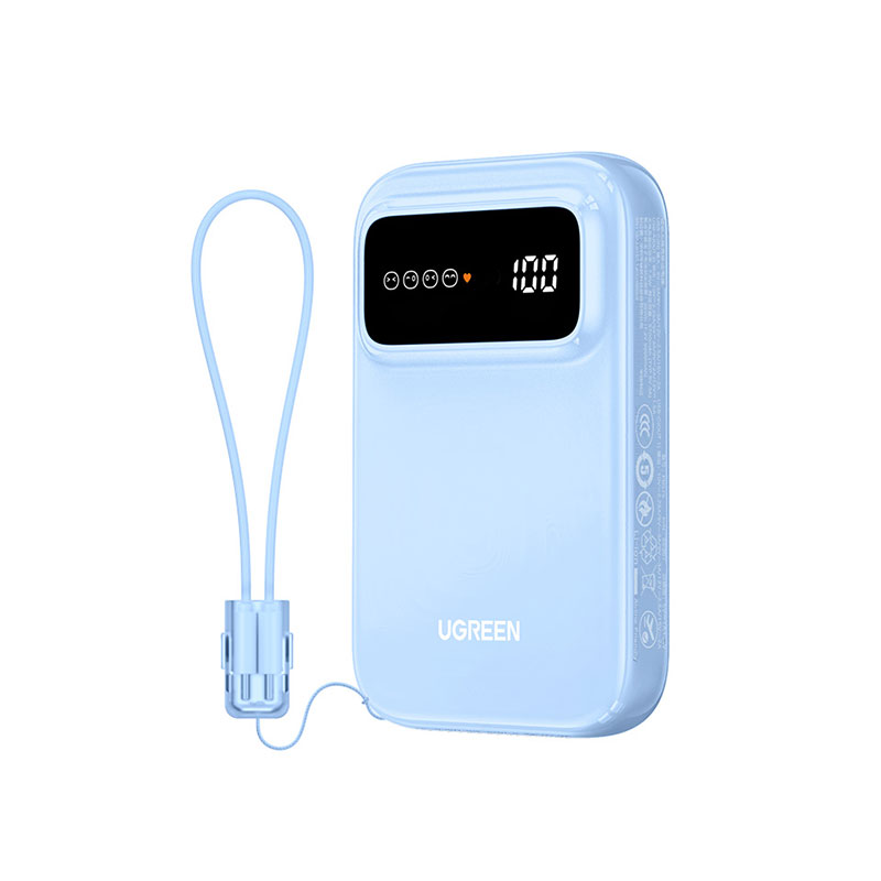 绿联 10000mAh 磁吸无线充电宝 30W 自带线数显快充