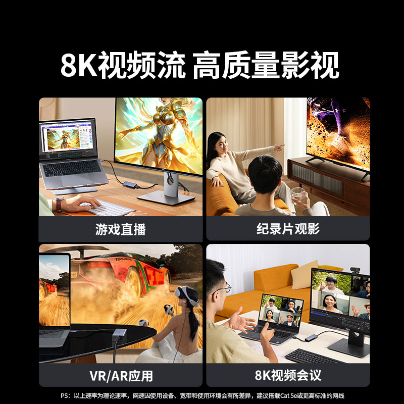 绿联Type-C转5GbE有线网卡 USB-C转RJ45转接器